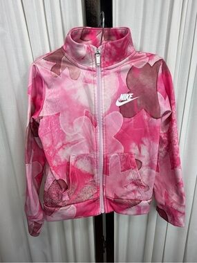 Nike Girls Dri-Fit Pink Sci-Dye Zip-Up Jacket
